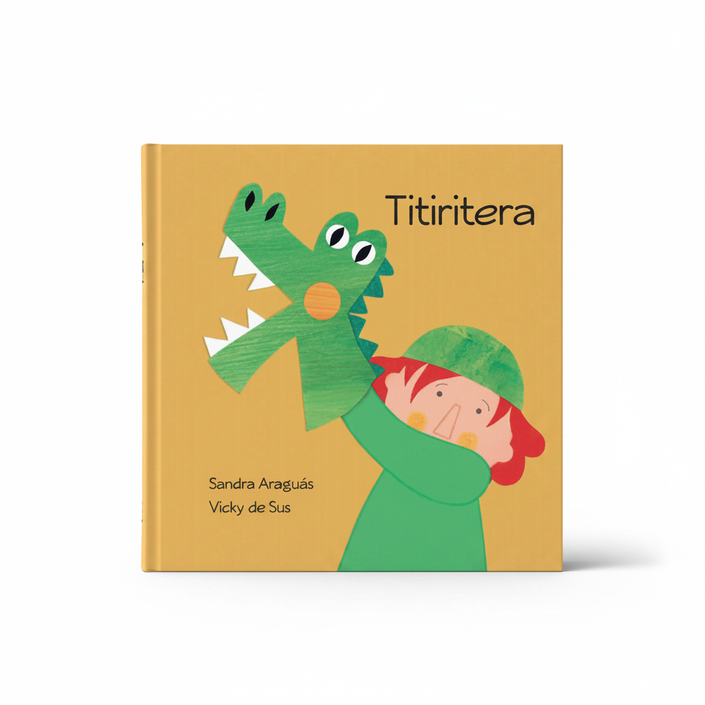 Titiritera - mockup libro de pie fondo blanco